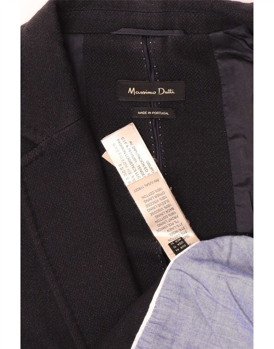Massimo Dutti Blazer Mujer 1 Botón EU 44 XL Algodón Negro