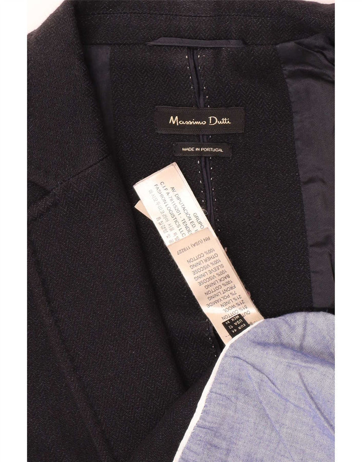 Massimo Dutti Blazer Mujer 1 Botón EU 44 XL Algodón Negro
