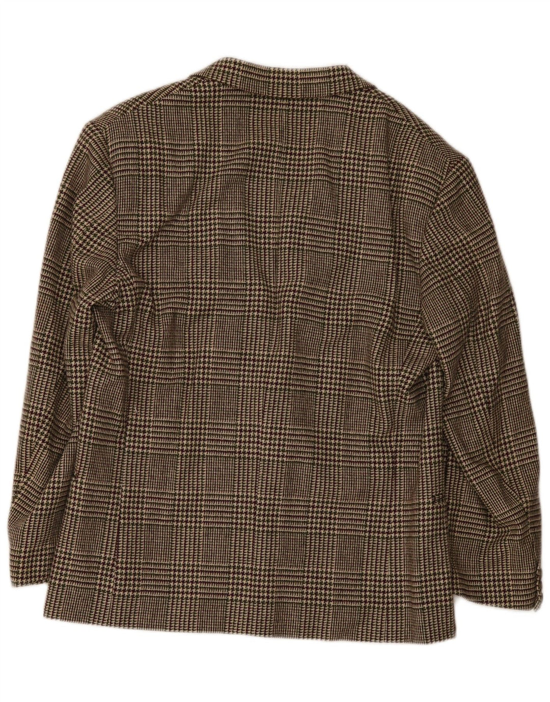 Vintage Mens Blazer Chaqueta IT 52 XL Borgoña Houndstooth Lana
