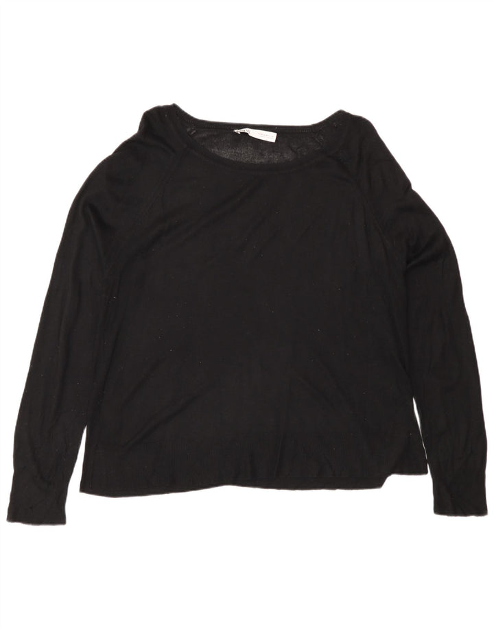 Zara - Jersey con cuello barco para mujer, talla 40, talla M, color negro
