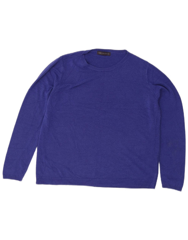 Marks & Spencer Jersey de Cuello Redondo para Mujer UK 40 XL Acrílico Azul