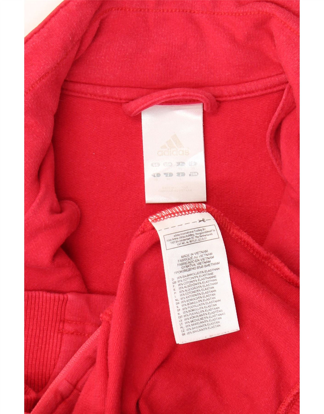 ADIDAS Chaqueta de chándal para mujer Reino Unido 12 Algodón rojo mediano