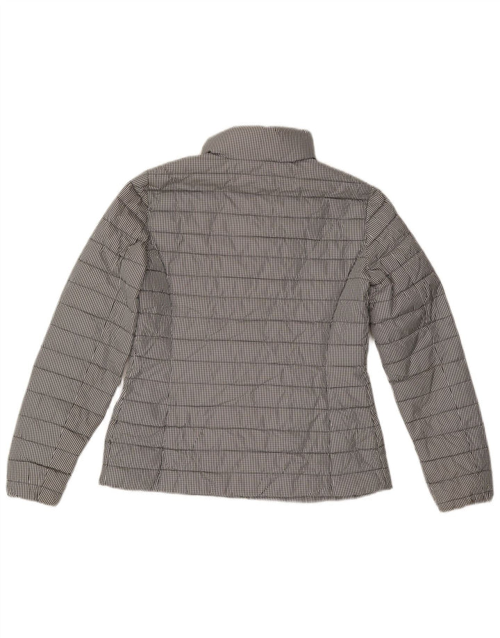 Massimo Dutti Chaqueta Acolchada Mujer UK 44 Gris Medio Vichy Poliéster