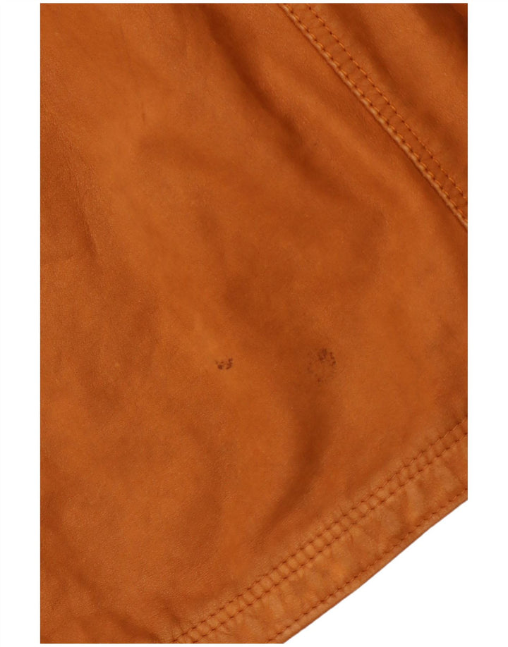 VINTAGE Chaqueta de cuero para mujer Reino Unido 6 Cuero marrón grande