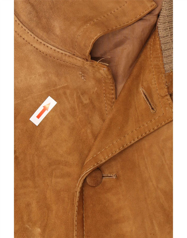 Chaqueta bomber de punto vintage para hombre ES 38 Marrón medio