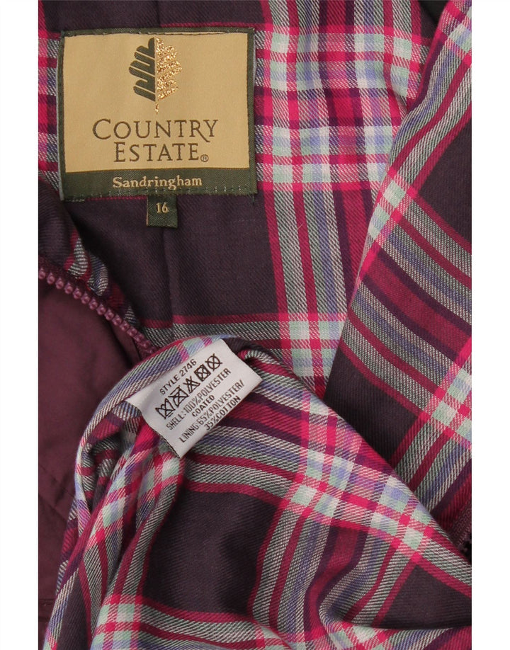 COUNTRY ESTATE Abrigo tipo capelet extragrande para mujer UK 46 Poliéster morado grande