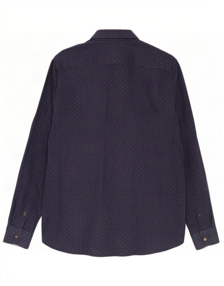 Ted Baker Camisa para hombre Talla 4 Grande Algodón con manchas azul marino