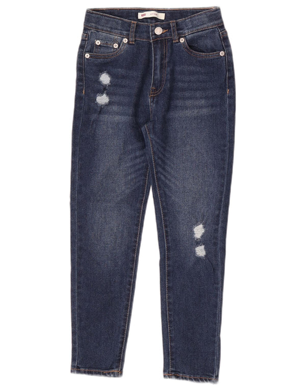 Levi's Vaqueros cónicos desgastados Mini Mom para niñas 7-8 años W22 L22 Azul