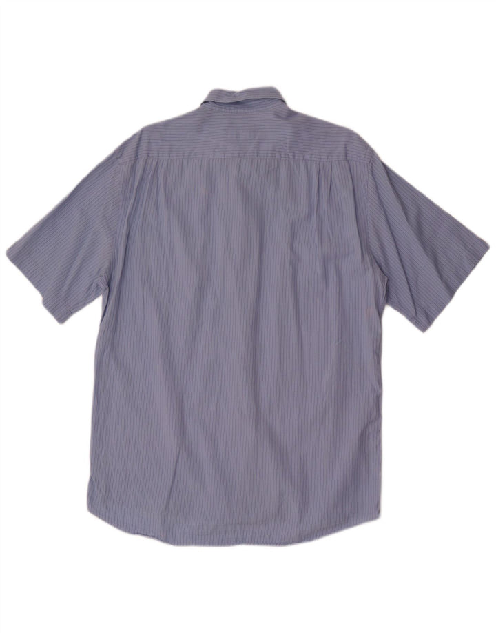 Camisas HUGO BOSS Hombre | Camisa de manga corta de algodón a rayas azul medio