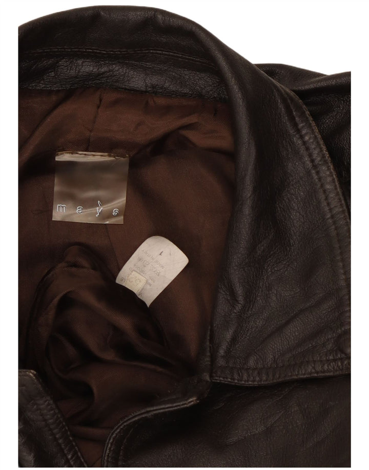 Mays Chaqueta de cuero para hombre IT 52 XL Cuero marrón