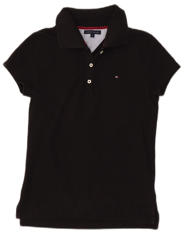 TOMMY HILFIGER Polo para mujer UK 8 Small Algodón negro