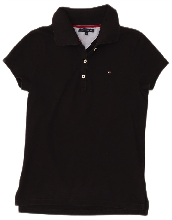 TOMMY HILFIGER Polo para mujer UK 8 Small Algodón negro