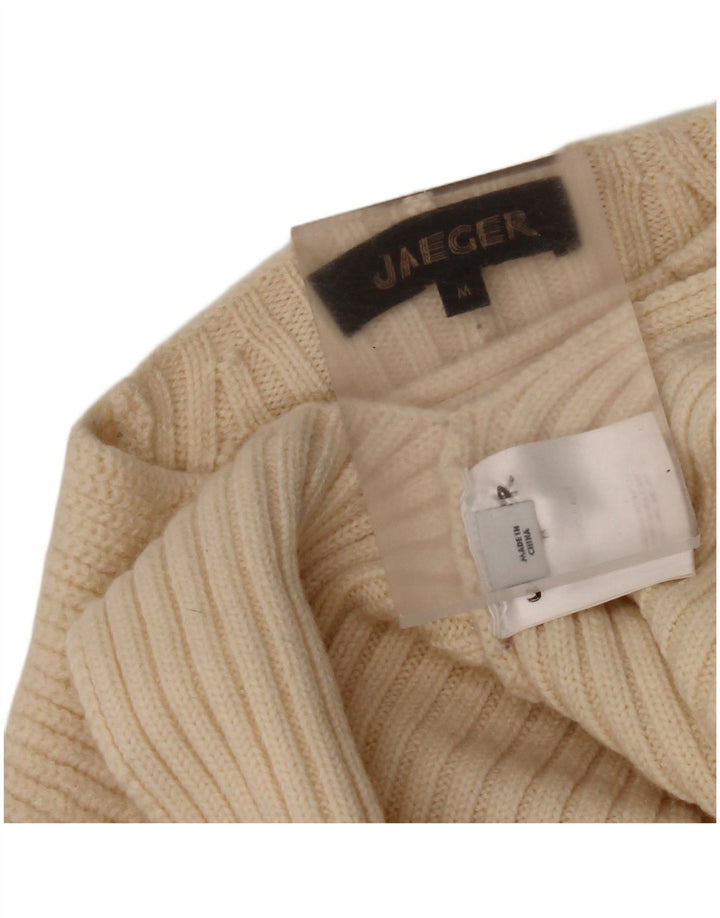 Jaeger Jersey extragrande con cuello de tortuga para mujer, talla 44, color beige medio