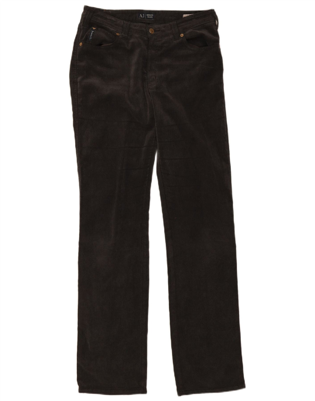 Pantalones Armani Mujer Rectos De Pana W31 L34 Poliéster Gris