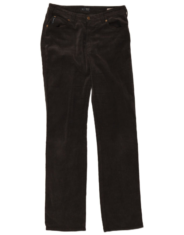 Pantalones Armani Mujer Rectos De Pana W31 L34 Poliéster Gris
