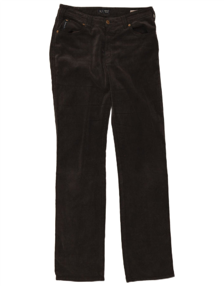 Pantalones Armani Mujer Rectos De Pana W31 L34 Poliéster Gris