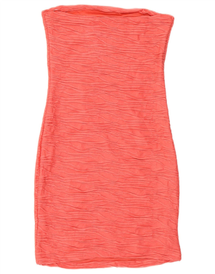 Zara Vestido Ajustado Sin Tirantes para Mujer UK 44 Poliéster Rosa Medio