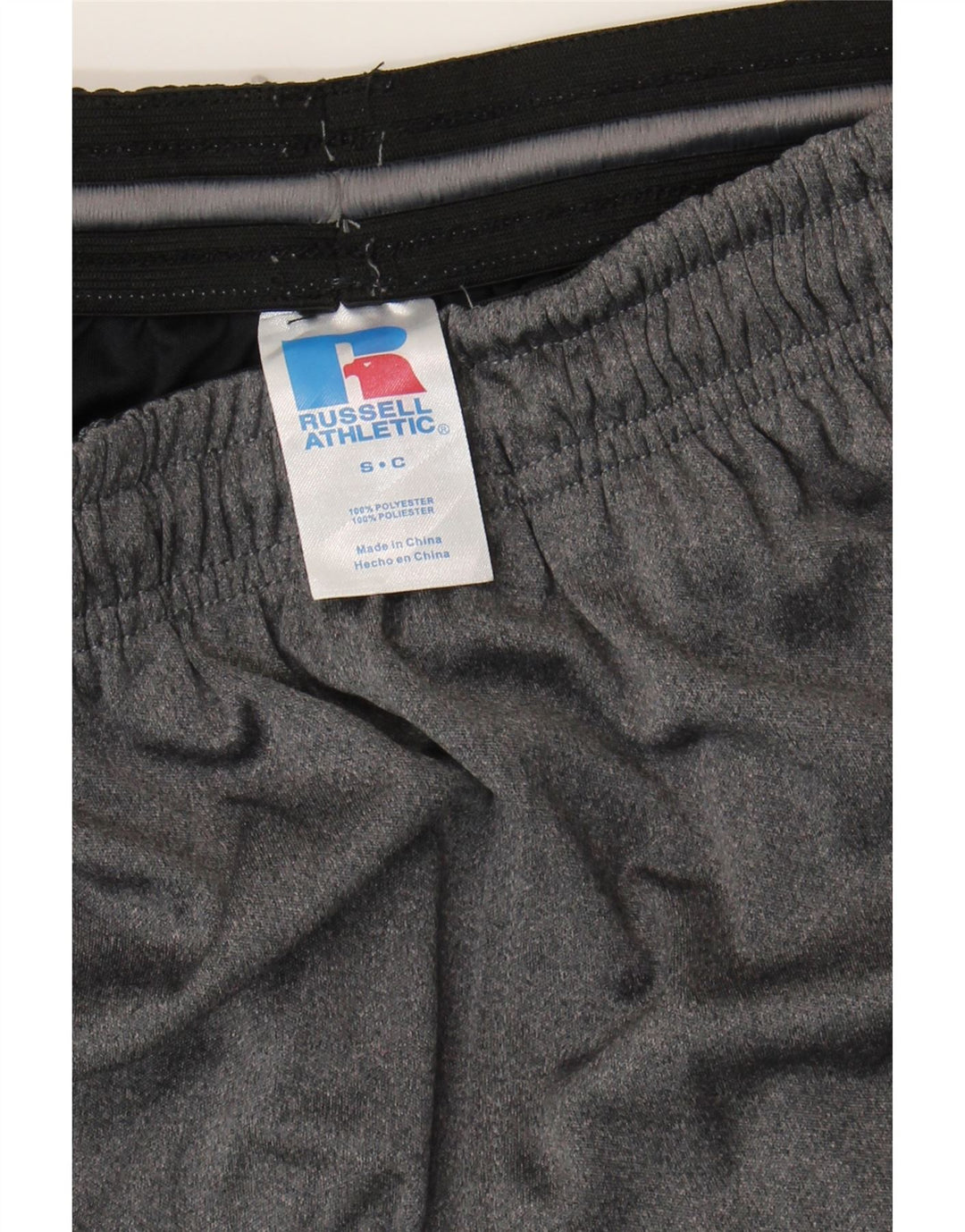 RUSSELL ATHLETIC Mens Sport Shorts Small  Grey Colourblock Polyester Vintage Russell Athletic and Second-Hand Russell Athletic from Messina Hembry 