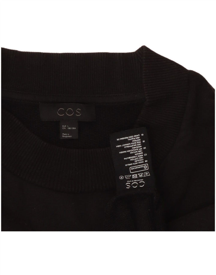 COS Sudadera para hombre Jumper Grande Algodón negro