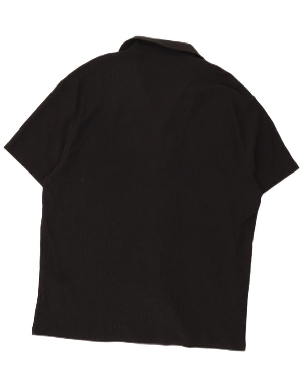 Reiss Camisa gráfica de manga corta para hombre 2XL Poliéster negro moderno