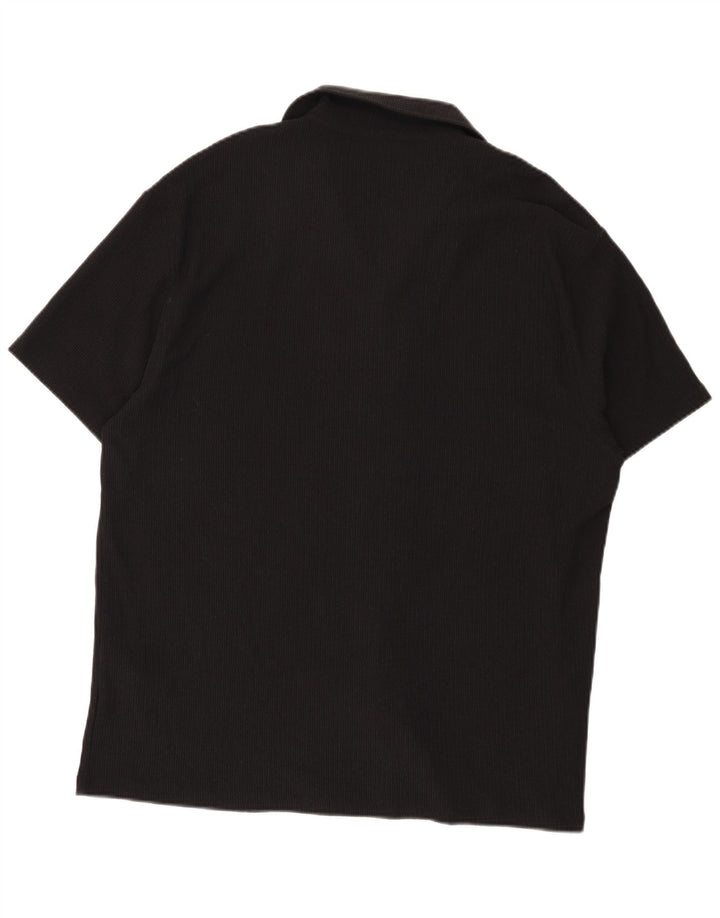 Reiss Camisa gráfica de manga corta para hombre 2XL Poliéster negro moderno