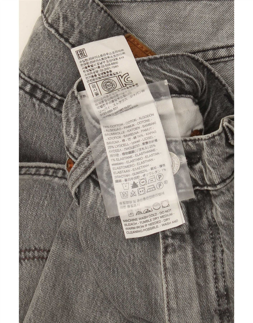 Levi's Hombre 511 Slim Jeans W34 L34 Algodón Gris
