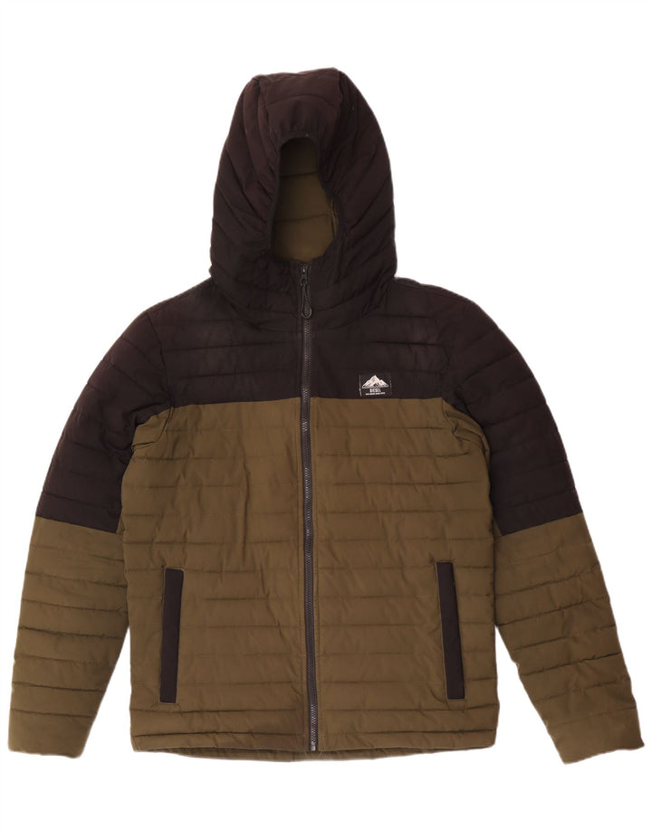 Diesel Chaqueta Acolchada Con Capucha Para Hombre UK 38 Medium Caqui Colorblock