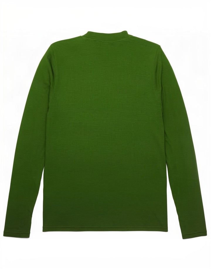 Marks & Spencer Top para Mujer Manga Larga UK 44 Grande Verde Moteado Modal