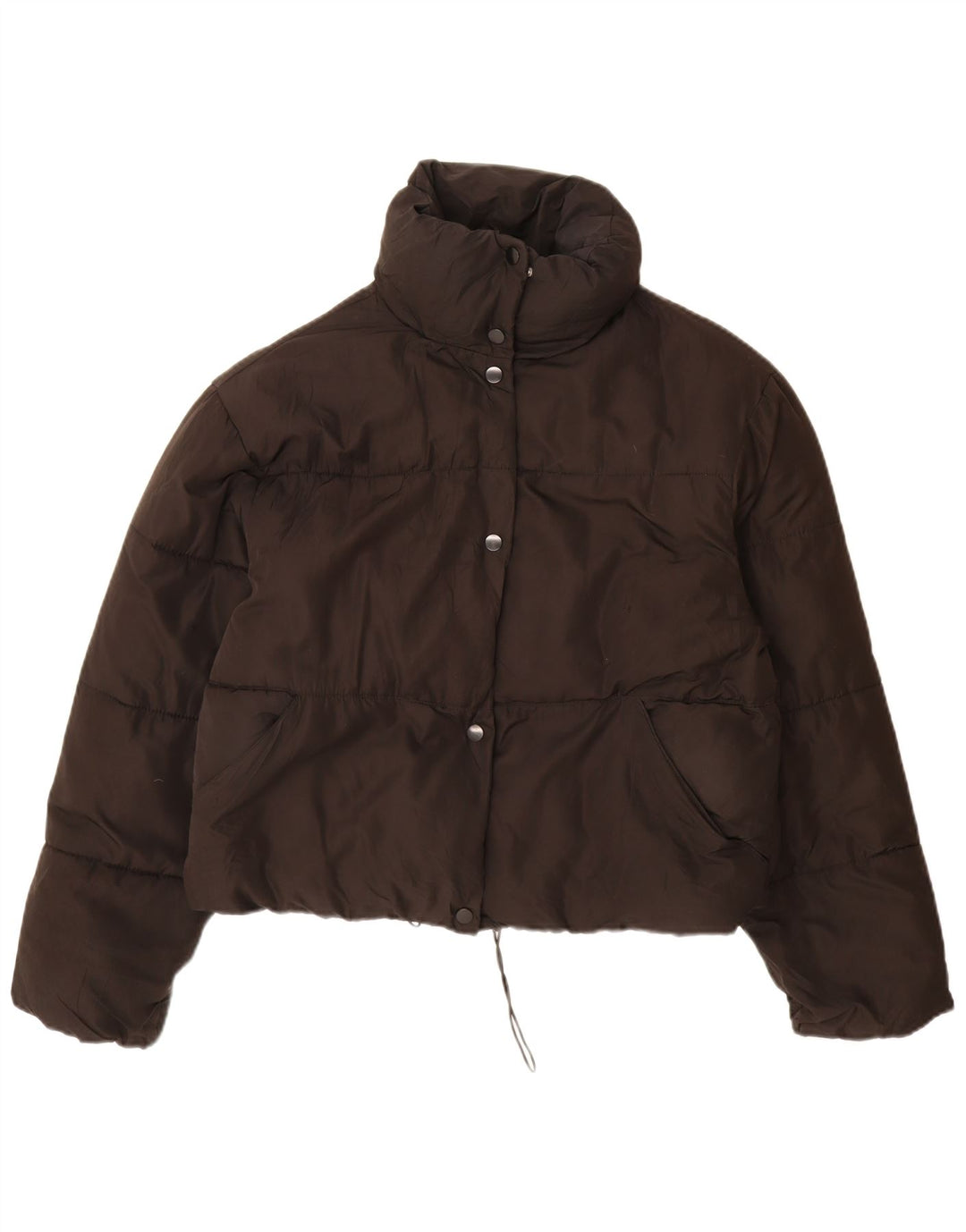 Zara Mujer Chaqueta Acolchada Extragrande UK 10 Small Poliéster Negro