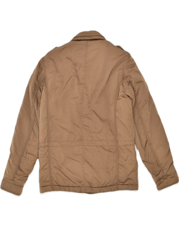 CONTE OF FLORENCE Chaqueta militar acolchada para hombre UK 36 Small Brown Nylon