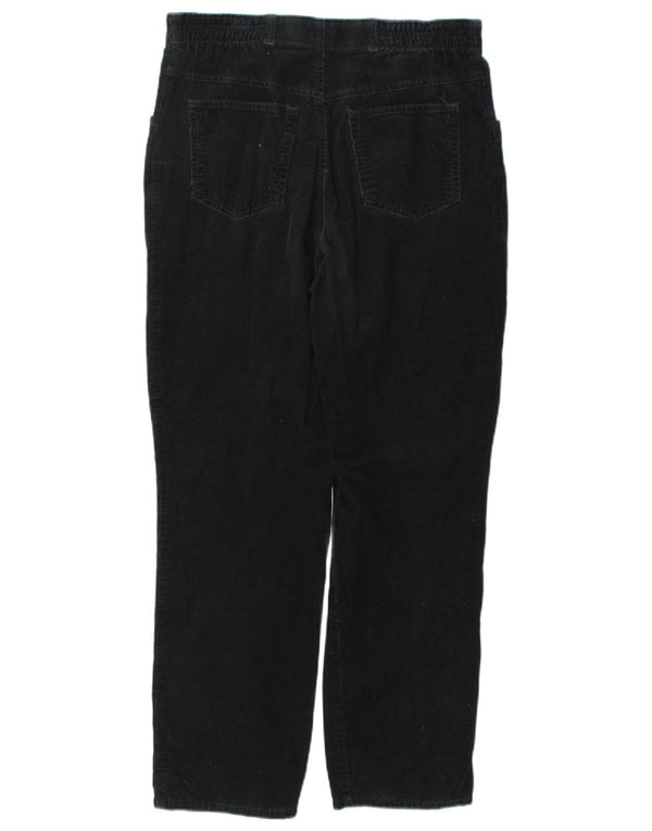 Marks & Spencer Pantalones de pana de cintura alta para mujer UK 10 Small W27 L27 Bla
