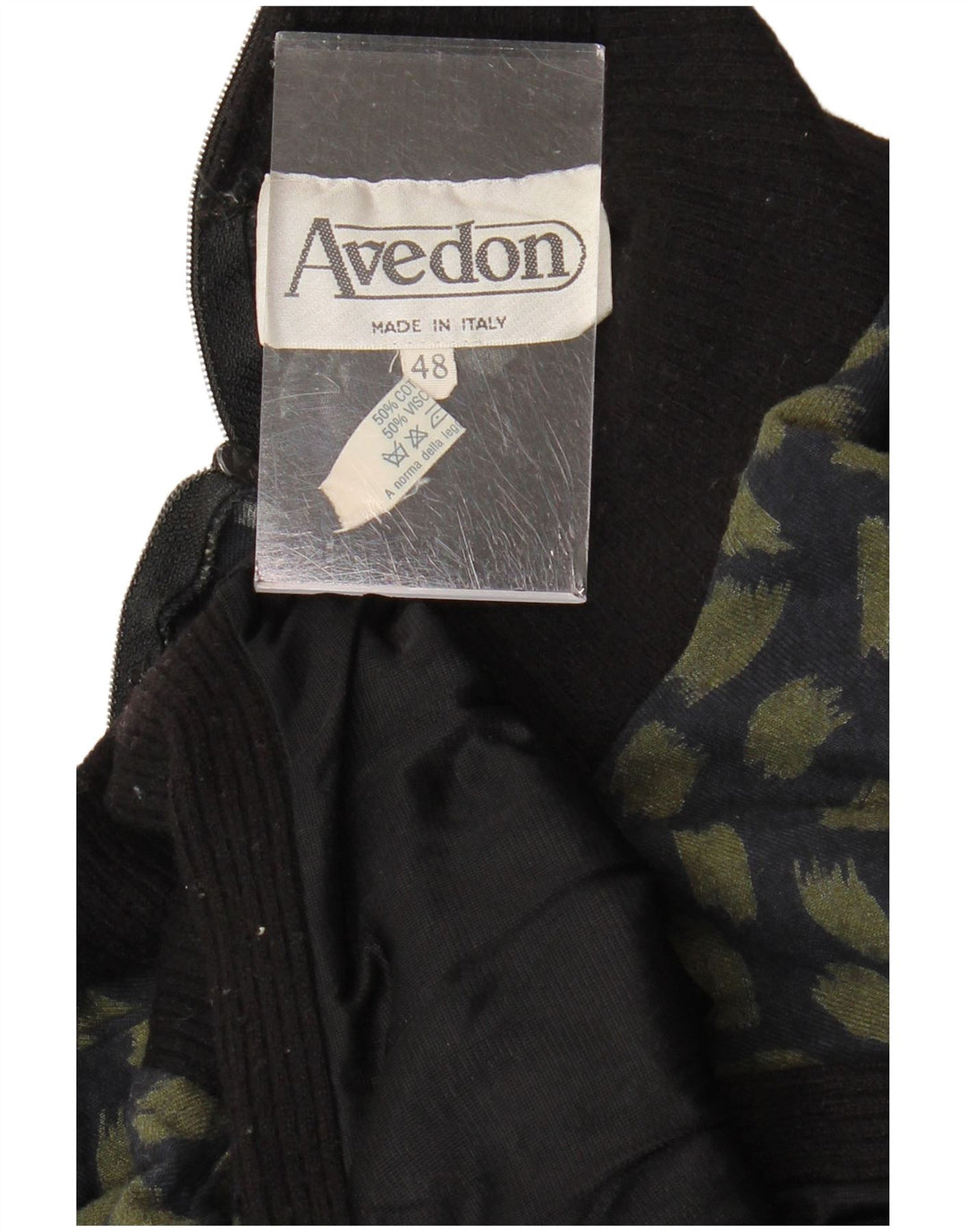 AVEDON Vestido tipo jersey de manga larga con estampado abstracto para mujer IT 48 XL Azul marino