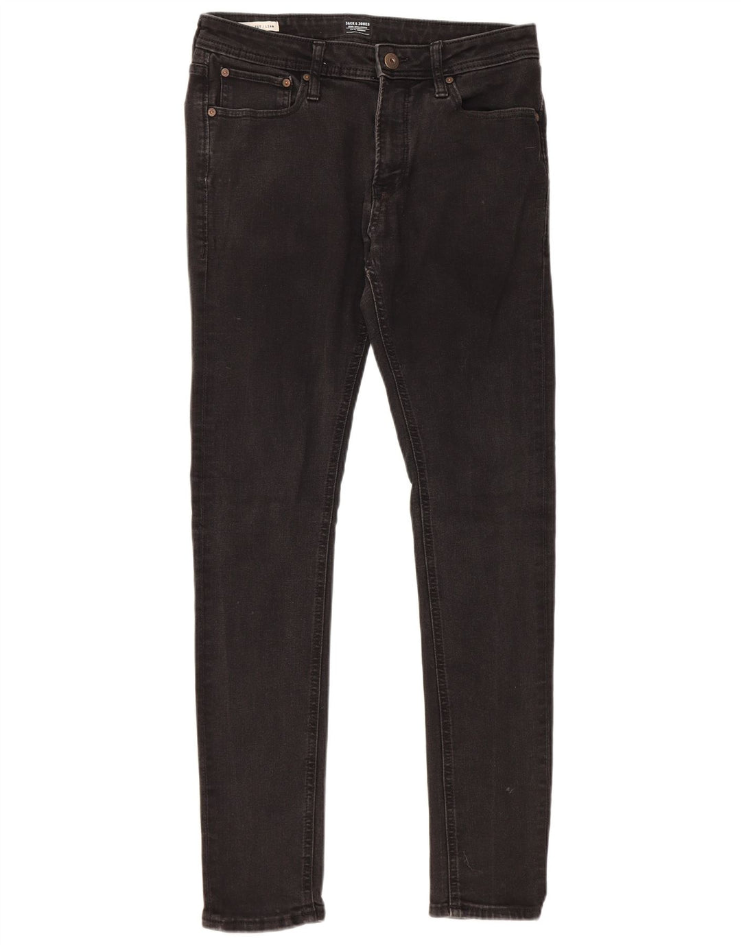 JACK & JONES Mens Liam Skinny Jeans W32 L32 Black Cotton