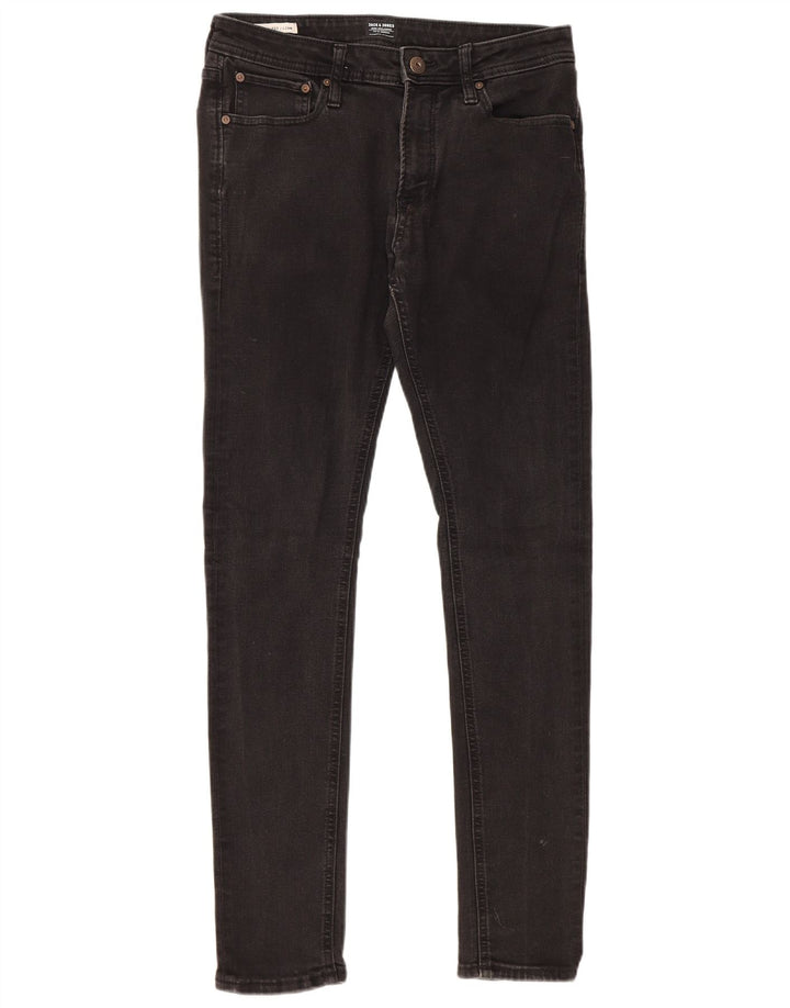 JACK & JONES Mens Liam Skinny Jeans W32 L32 Black Cotton