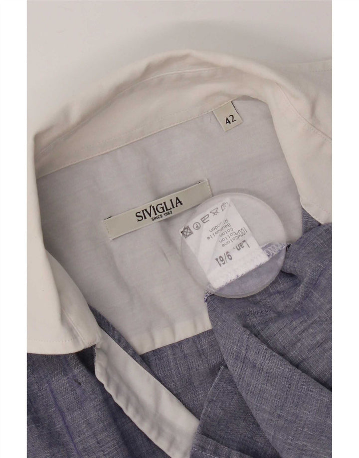 SIVIGLIA Camisa Regular Fit De Manga Larga Para Mujer IT 42 Azul Medio Colorblock