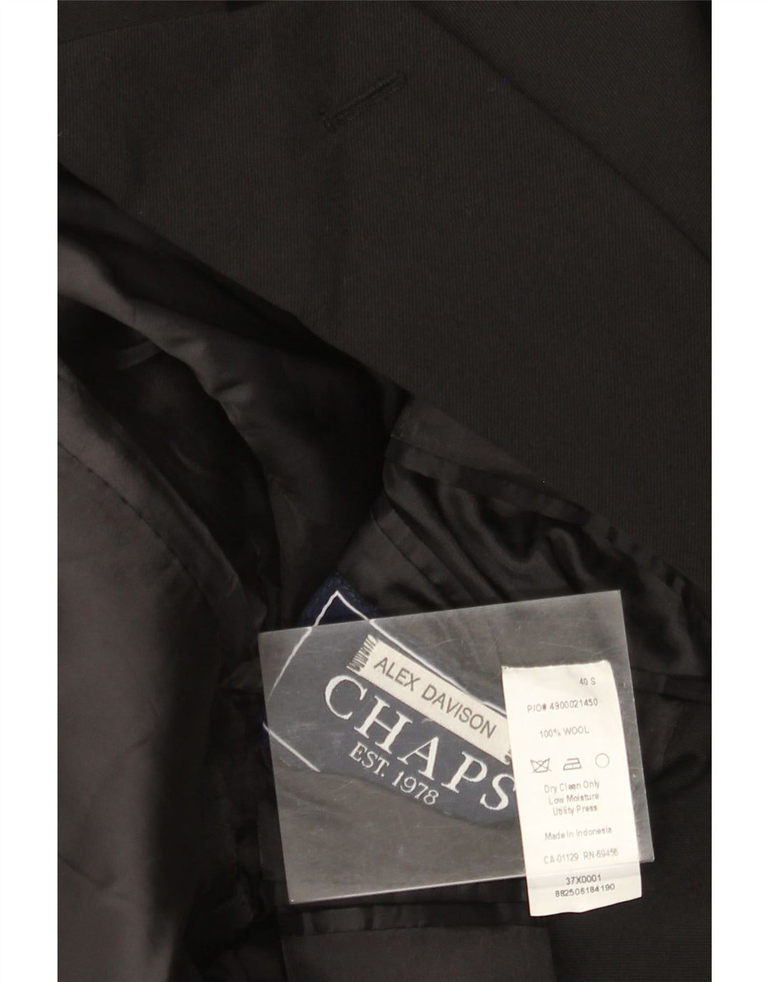 CHAPS Chaqueta tipo blazer de 2 botones para hombre UK 40 Large Black Wool