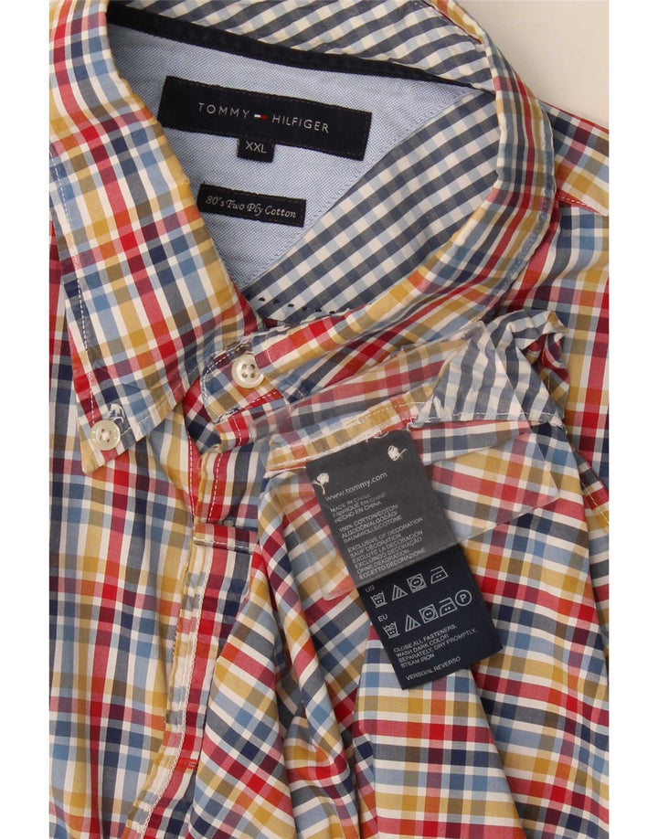 Tommy Hilfiger Camisa para hombre 2XL Algodón a cuadros multicolor