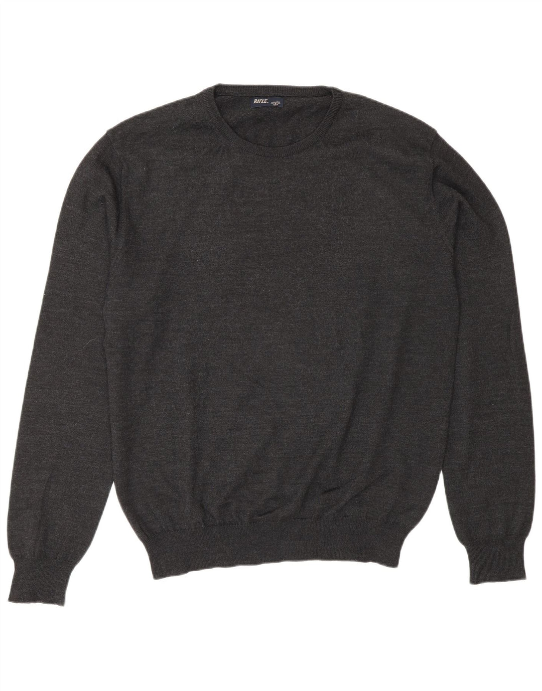 Rifle - Jersey de cuello redondo para hombre, talla 2XL, acrílico gris