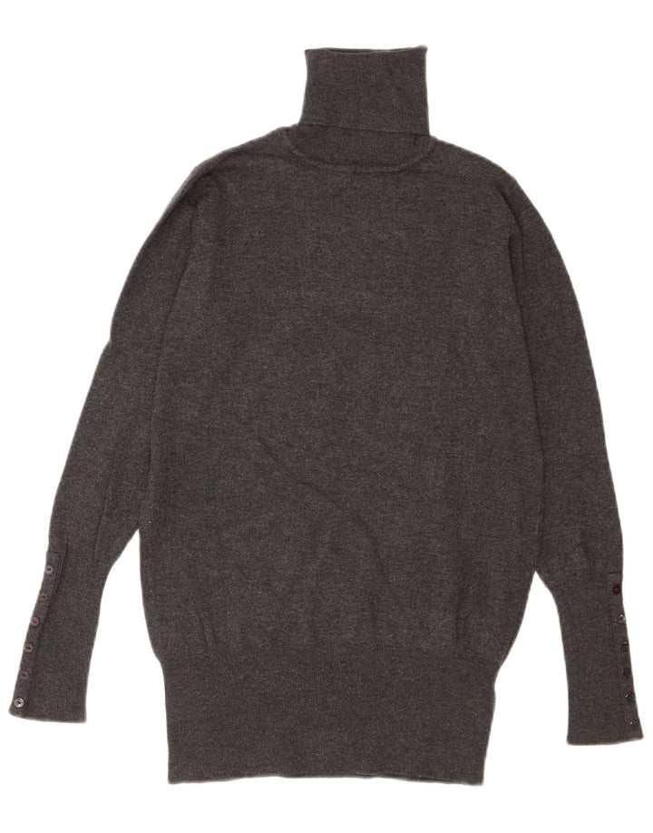 Zara - Jersey con cuello vuelto para mujer, talla 42, rayón gris medio