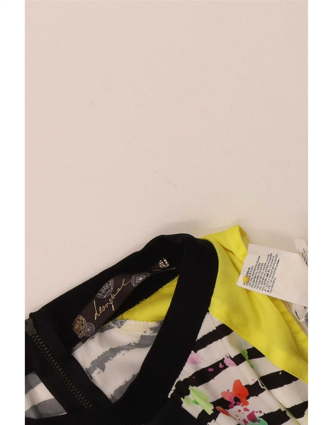 Desigual Blusa sin mangas para mujer Top UK 12 Poliéster a rayas blanco medio