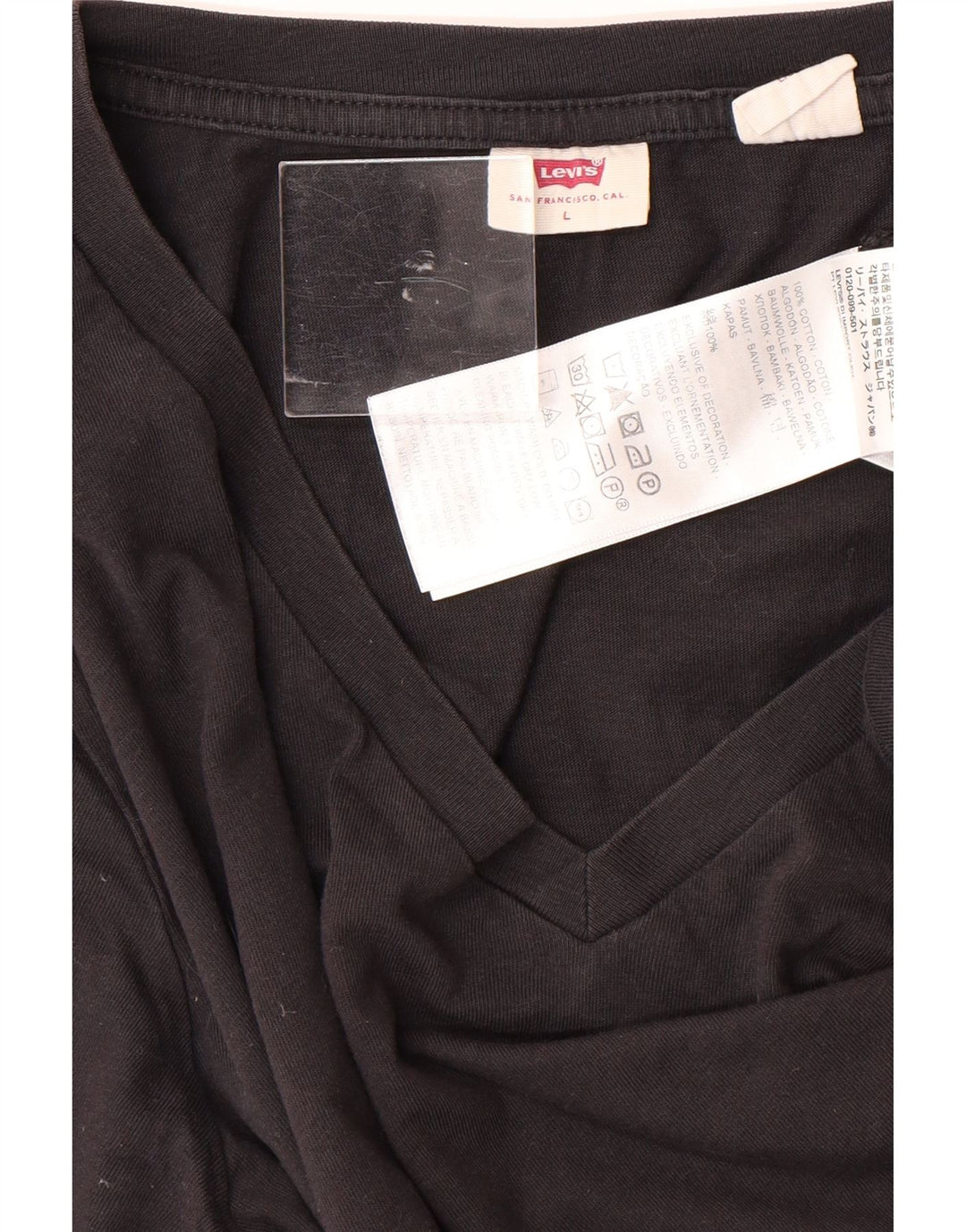 LEVI'S Womens T-Shirt Top UK 16 Large Black Cotton