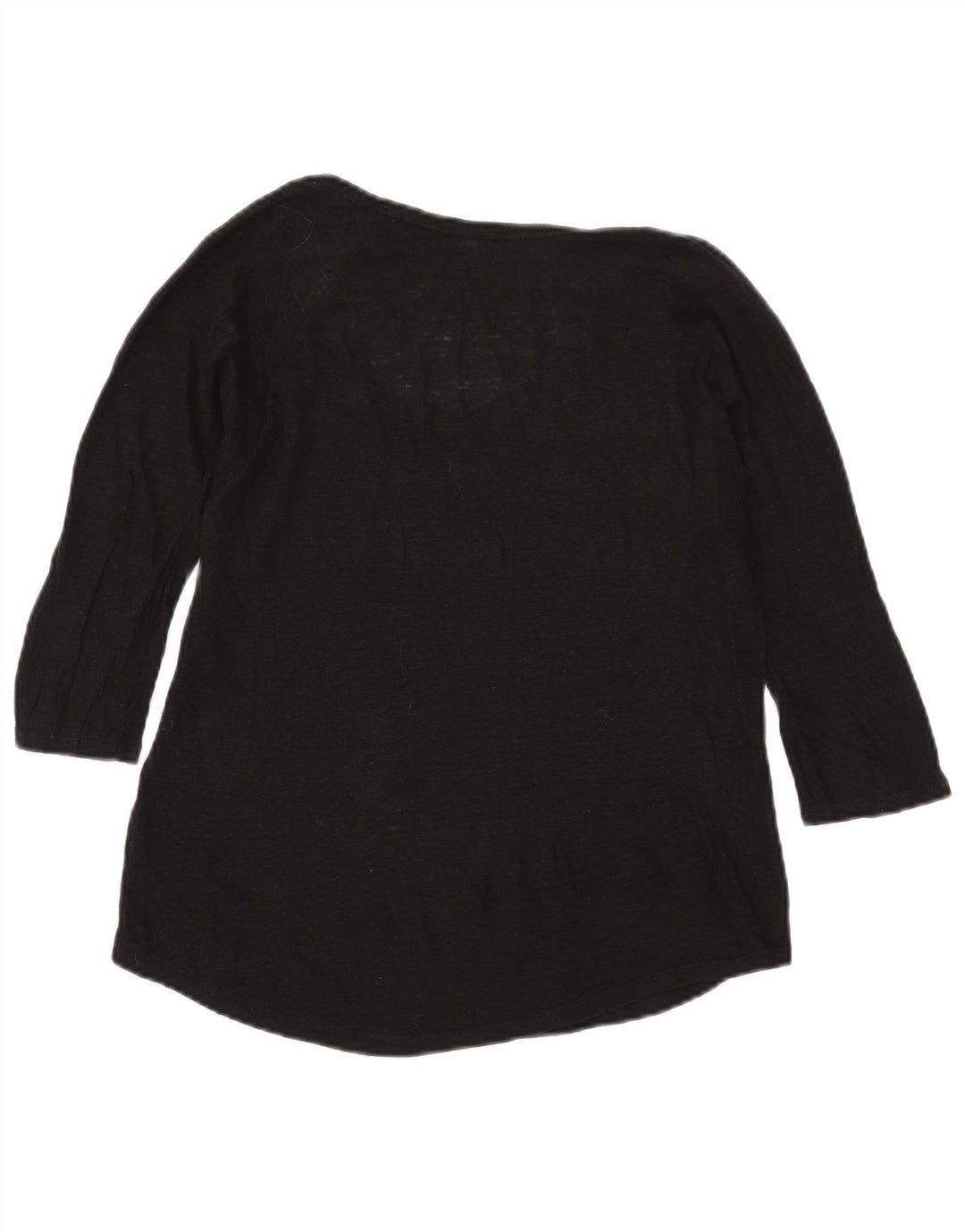 Zara Mujer Top Manga 3/4 UK 42 Mediano Negro