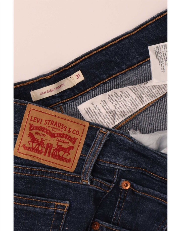 Levi's Mujer Vaqueros Cortos De Tiro Alto W31 Algodón Azul Medio