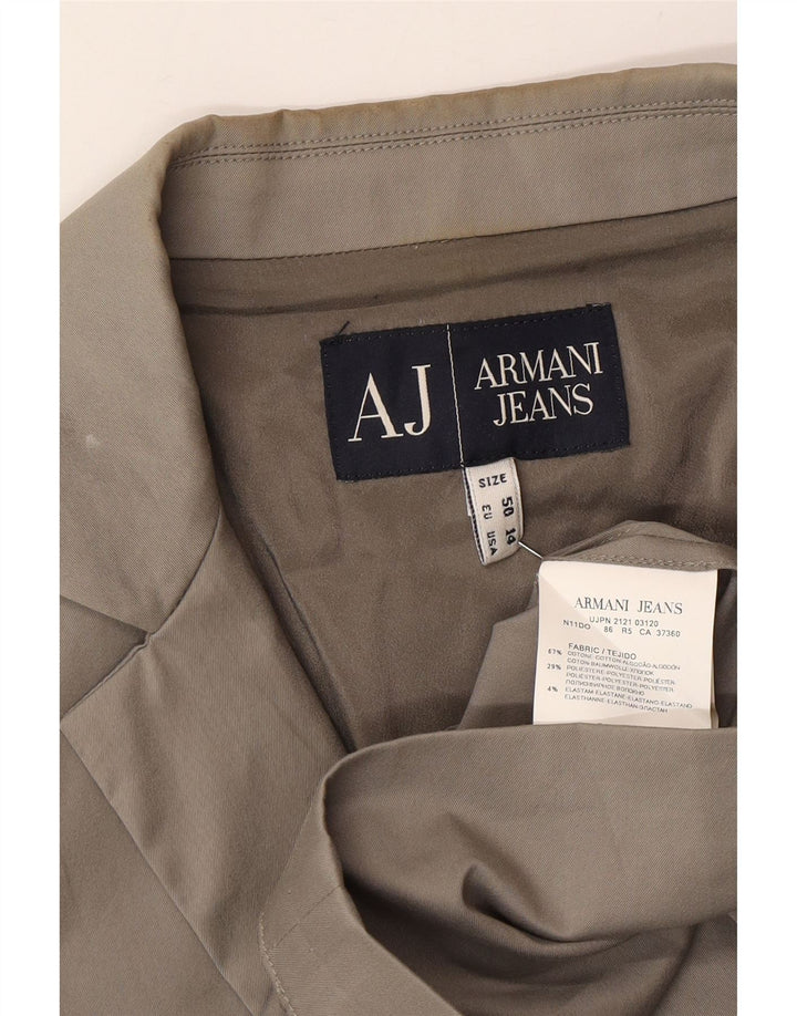 Armani Jeans Chaqueta Blazer de 2 Botones para Mujer US 14 XL Algodón Gris