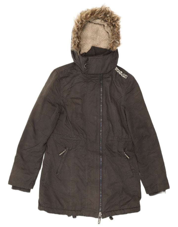 SUPERDRY Chaqueta Parka The Windparka Graphic para Mujer UK 44 Gris Medio