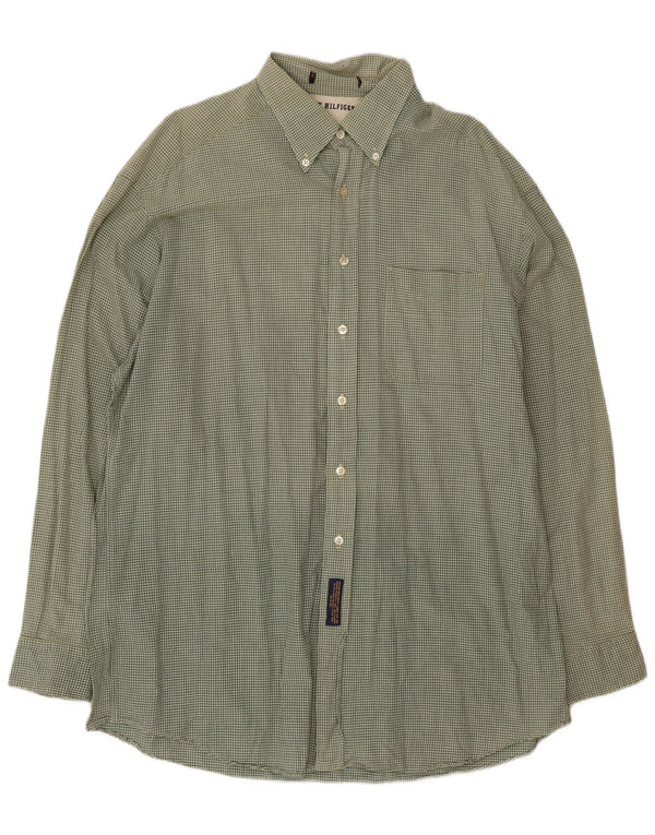 Tommy Hilfiger Camisa de franela para hombre XL Vichy verde