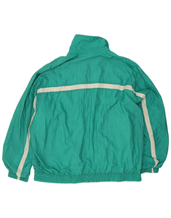 Vintage hombres sueltos ajuste chándal top chaqueta grande verde