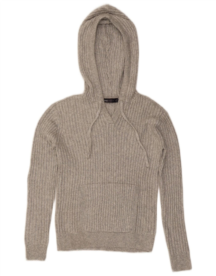 Marks & Spencer Jersey con capucha para mujer UK 6 XS Gris Poliéster