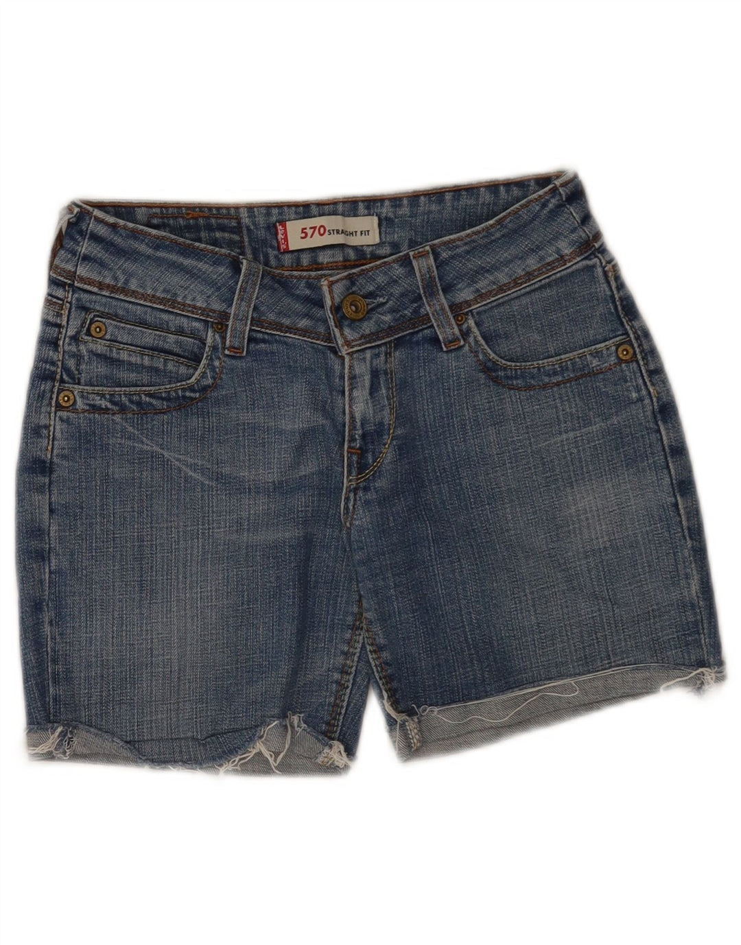 Levi's Mujer 570 Shorts De Mezclilla W26 Pequeño Algodón Azul