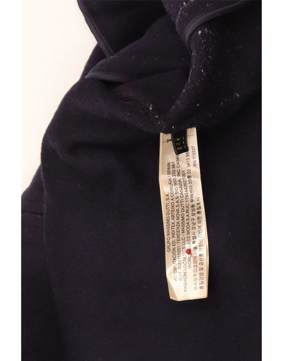 Massimo Dutti Chaqueta Bomber para Mujer UK 46 Grande Lana Azul Marino